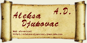 Aleksa Đupovac vizit kartica